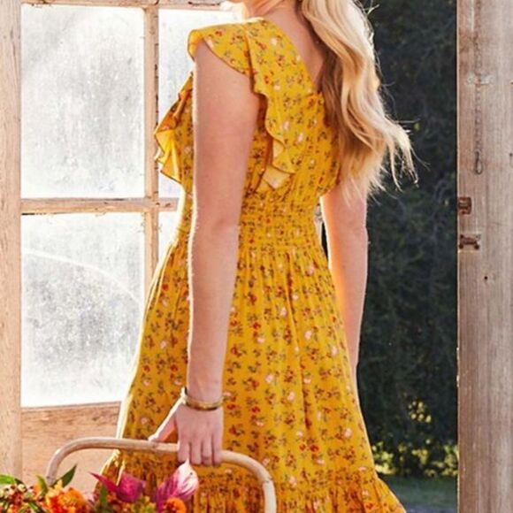 Matilda Jane Fantasy Spring Fantasy Floral Yellow Dress Size Small - Picture 2 of 13